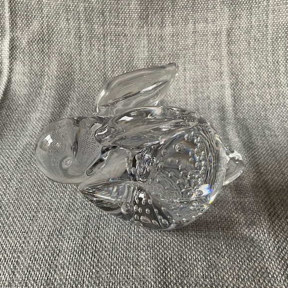 Vintage Bunny Rabbit Bubble Art Glass Sculpted Figurine Hand Blown Paperweight - Picture 7 of 15